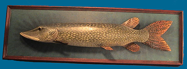 Superb Northern Pike fish plaque by Marty Hanson